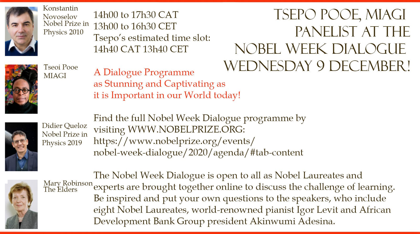 Tsepo at Nobel Week 