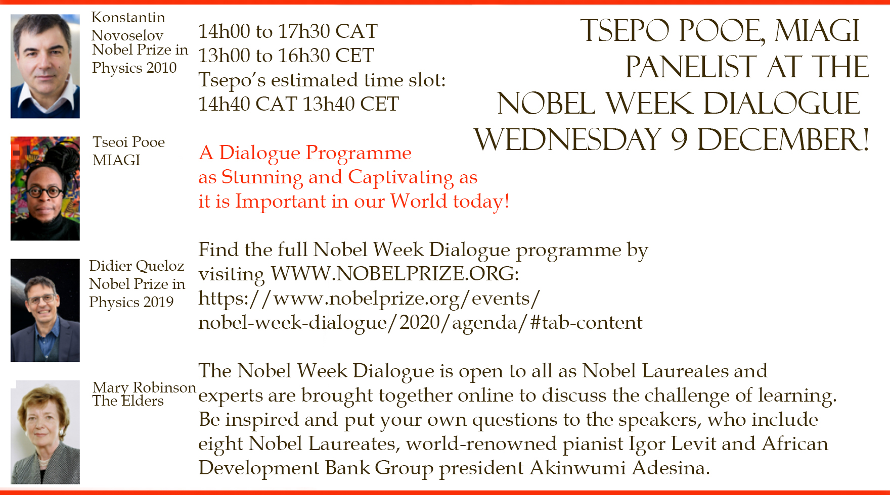 Tsepo at Nobel Week